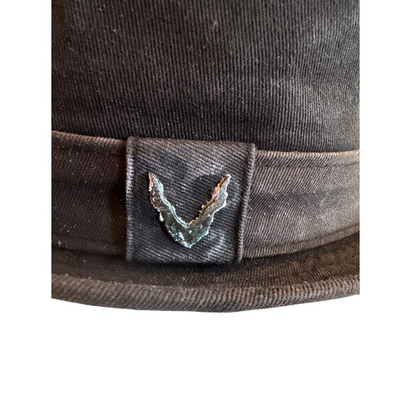 Black Horn Mens XL Canvas Pork Pie Hat 100% Cotton - Picture 2 of 6